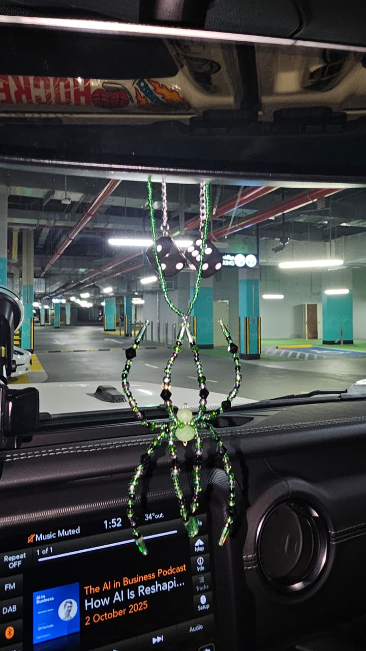 Beaded Spider Car Charm