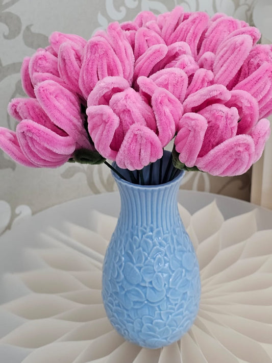Pink Tulips Vase Arrangment