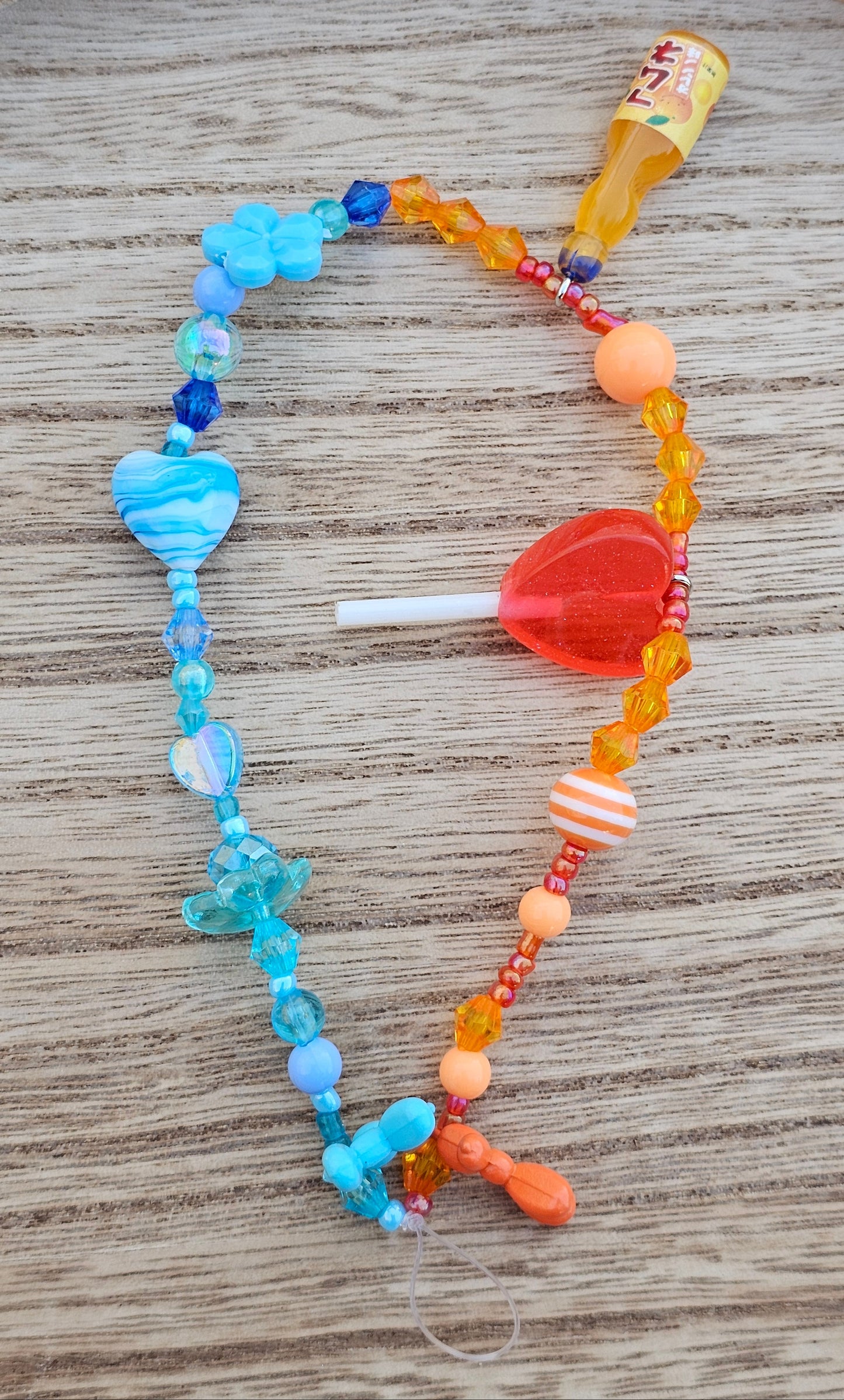 Blue Orange Phone Charm