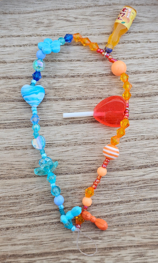 Blue Orange Phone Charm