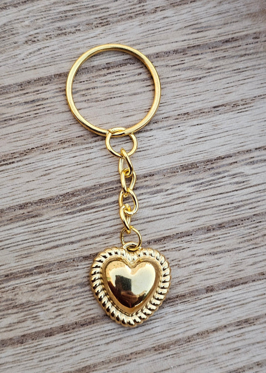 Gold Heart Keychain