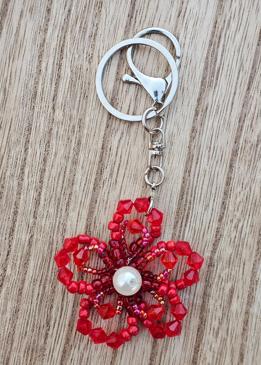 Daisy Beaded Keychain