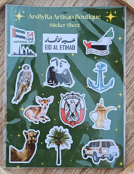 UAE 54 Sticker Sheet
