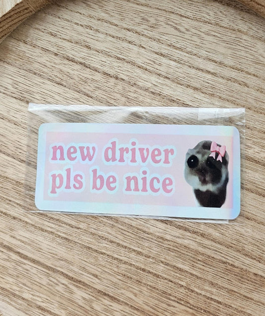 New Driver Pls Be Nice Car Sticker
