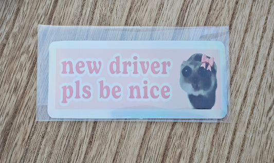 New Driver Pls Be Nice Car Sticker