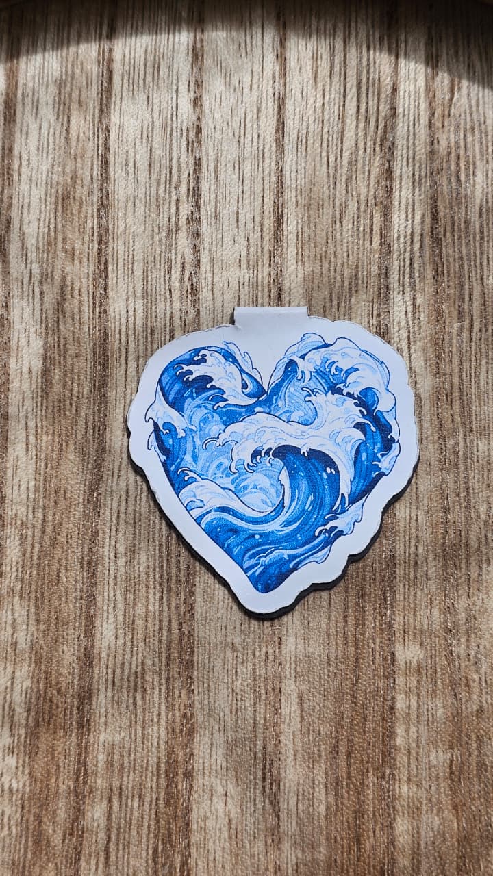 Heart Wave Magnetic Bookmark