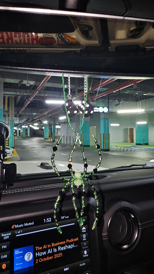 Beaded Spider Car Charm
