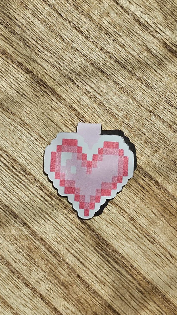 Pixel Heart Magnetic Bookmark