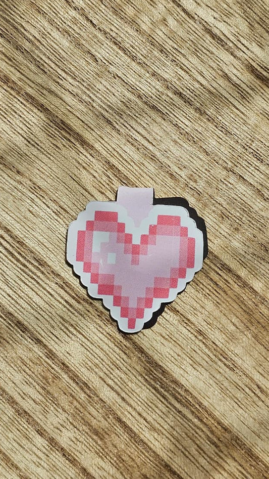 Pixel Heart Magnetic Bookmark