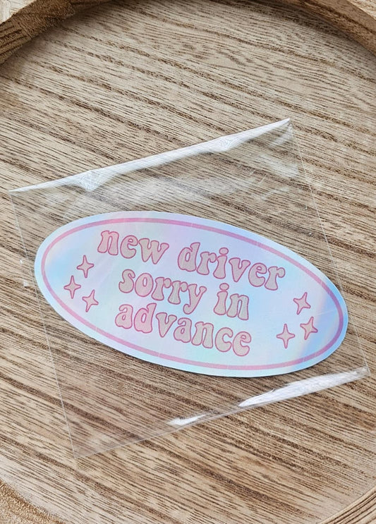 New Driver Sorry In Advance Car Sticker