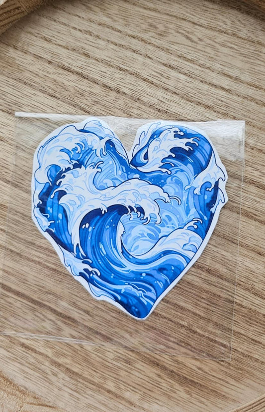 Heart Wave Car Sticker