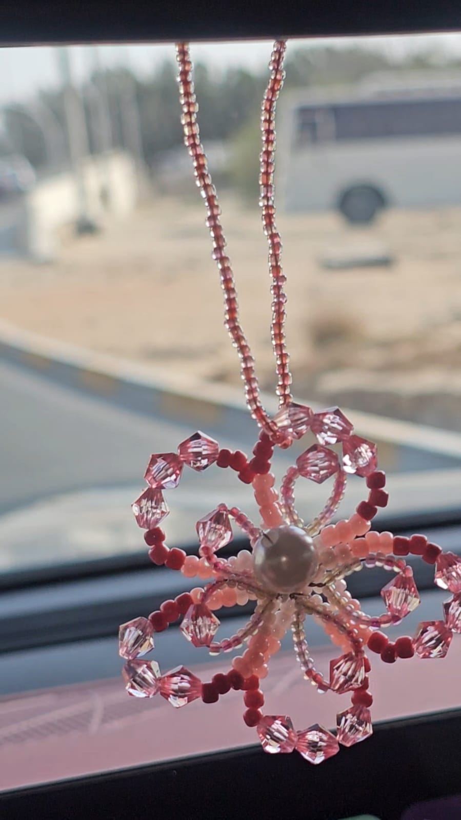 Beaded Daisy Car Charm